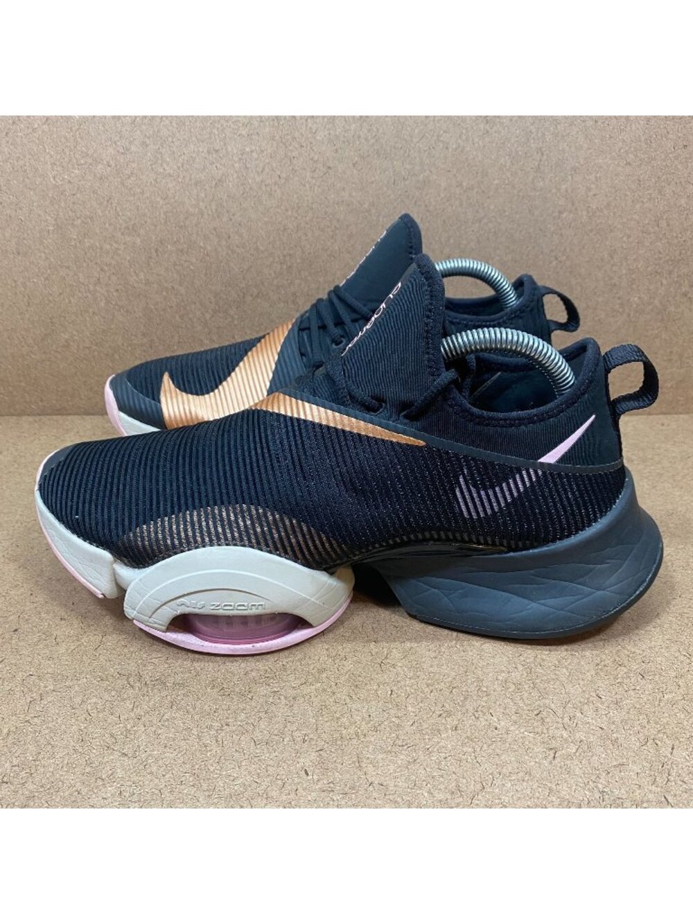 Nike Womens SuperRep Air Zoom Training Shoes Sz 9.5 Black Metallic Gym Sneakers